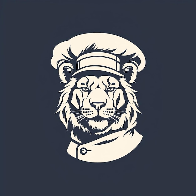 Vektorillustration des Lion Chef-Logo-Designs