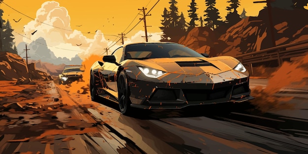 Vektorillustration des Need for Speed NFS-Spiels