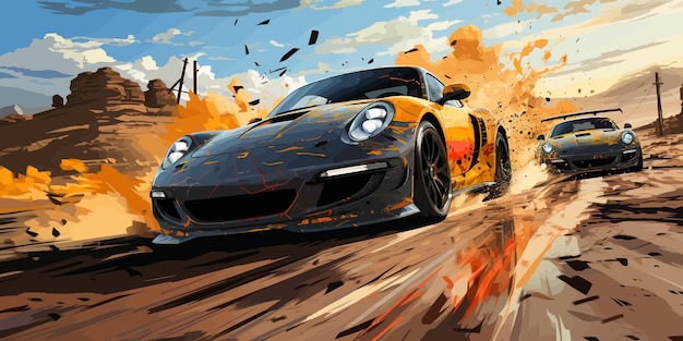 Vektorillustration des Need for Speed NFS-Spiels