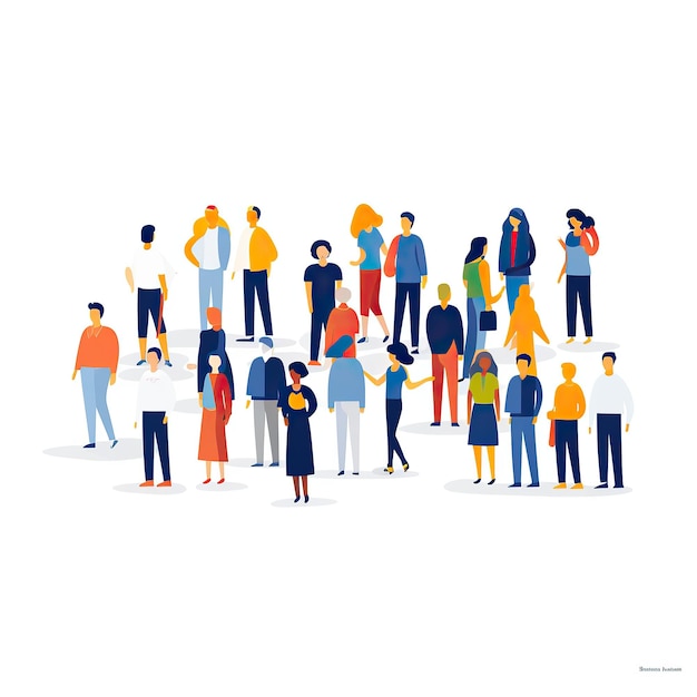 Vektorillustration einer Menschenmenge im flachen Stil