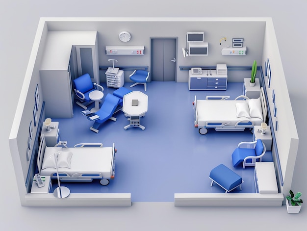 Vektorillustration eines isolierten Krankenhausraums