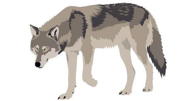 Vektorillustration eines Wolfes auf weißem Hintergrund