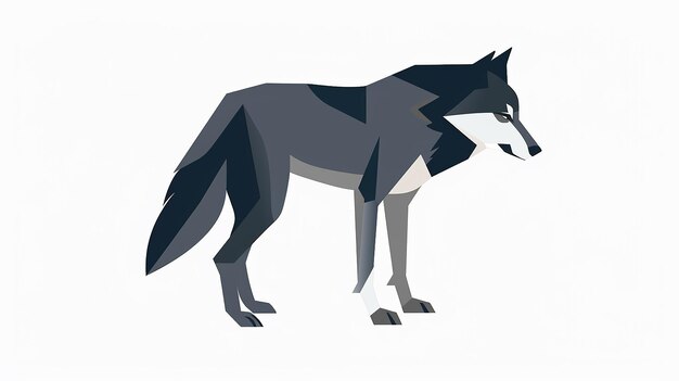 Vektorillustration eines Wolfes auf weißem Hintergrund