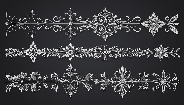 Vektorillustration handgezeichneter Ornamentteiler
