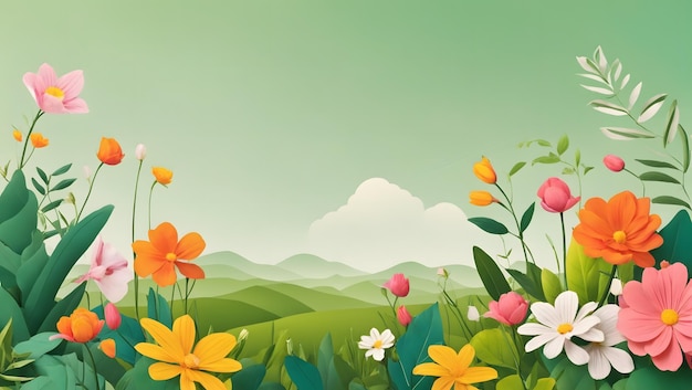 Vektorillustration im trendigen flachen einfachen Stil Frühlings- und Sommerhintergrund mit Kopierraum für t