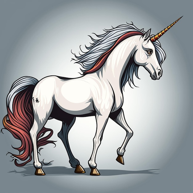 Vektorillustration im Unicorn-Manga-Stil