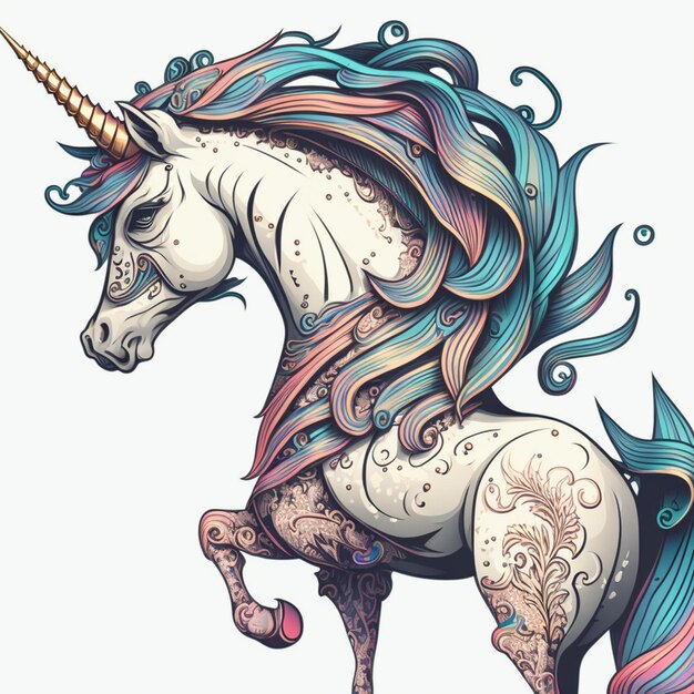 Vektorillustration im Unicorn-Manga-Stil