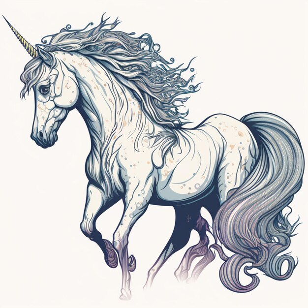 Vektorillustration im Unicorn-Manga-Stil