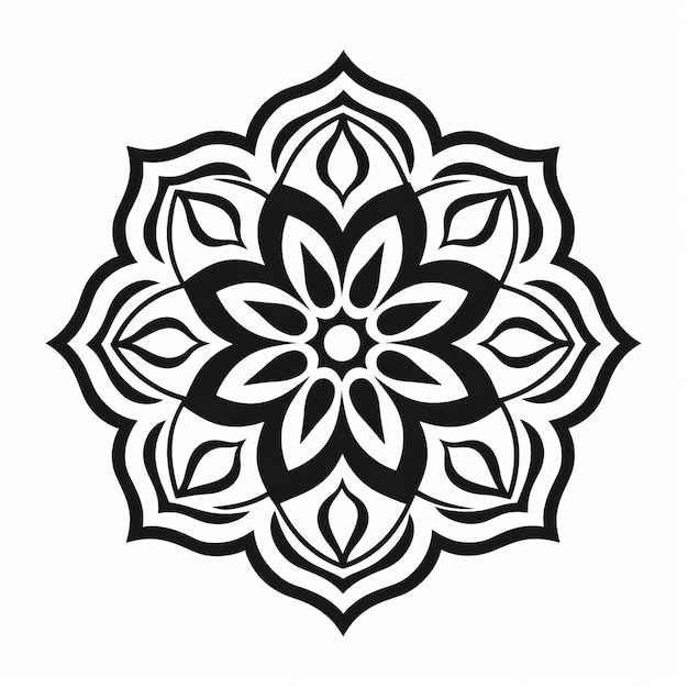 Vektorillustration mit Blumen-Mandala-Muster mit gestensillierter Ikonographie