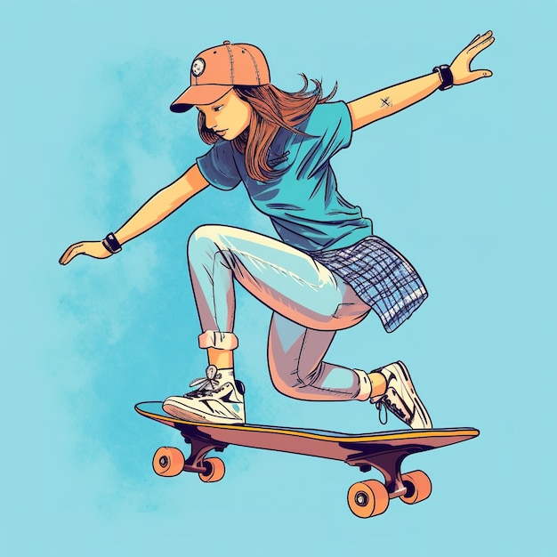 Foto vektorillustration-skateboarder