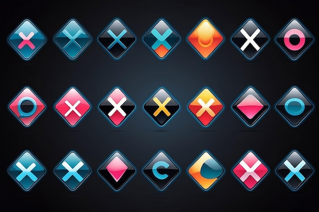 Vektorillustration von abstrakten Ikonen basierend auf dem Buchstaben X