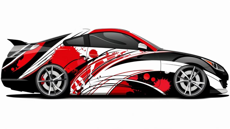 Foto vektorillustration von rennwagen-livery-wrap