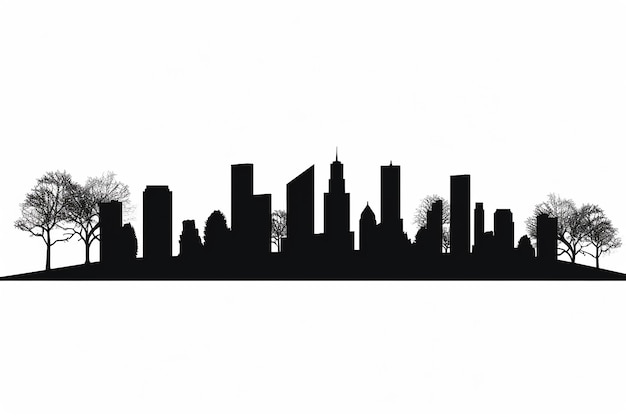 Vektorillustration von Stadtbild-Silhouette auf weißem Hintergrund