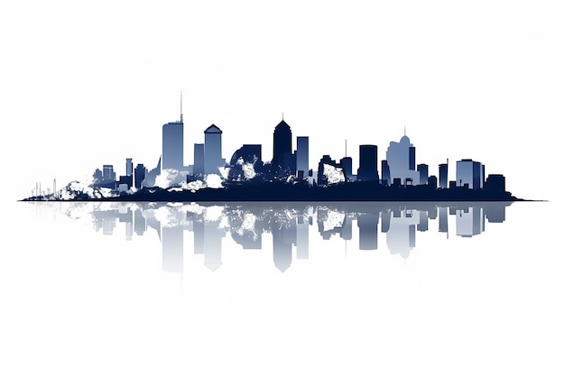 Vektorillustration von Stadtbild-Silhouette auf weißem Hintergrund