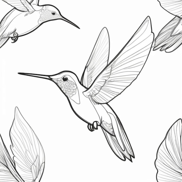Vektorkontinuierliche Einzeilzeichnung eines wild fliegenden Kolibris