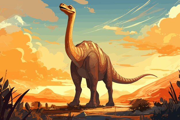 Foto vektorkunstillustration von prähistorischen dinosaurier-kreaturen