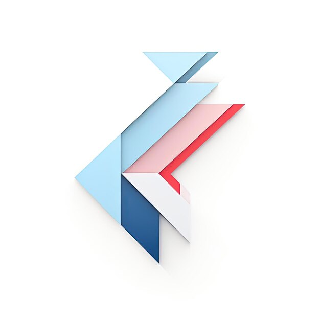Foto vektorpfeil-logo mit blau-rosa und weiß im stil der architektonischen abstraktion