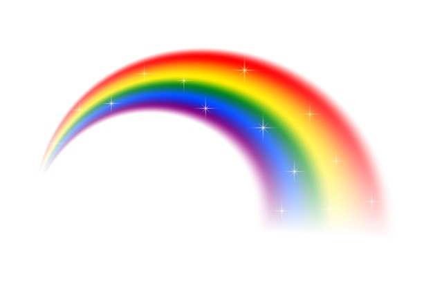 Vektorrealistischer Regenbogen lokalisiert auf weißem Hintergrund.