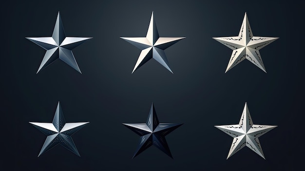 Vektorstern-Set mit einer vielseitigen Reihe von Sternformen, ideal für Designprojekte