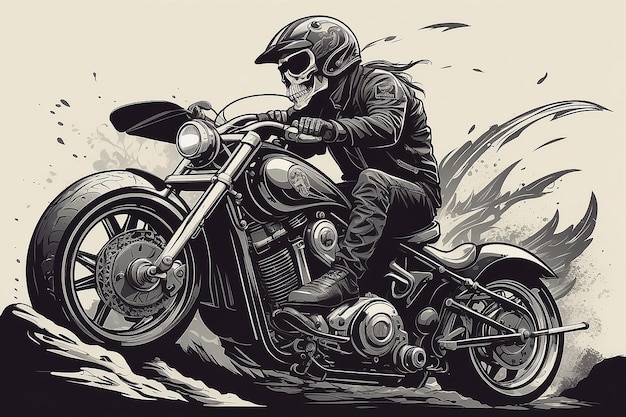 Vektorstil der Skull Rider-Illustration