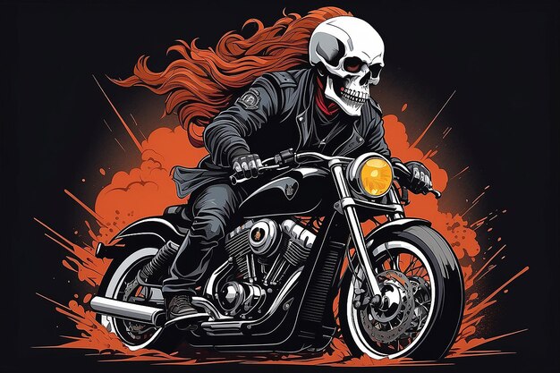 Vektorstil der Skull Rider-Illustration