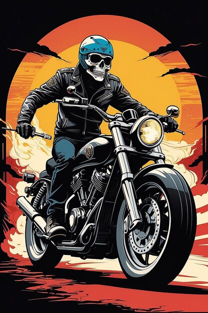 Vektorstil der Skull Rider-Illustration