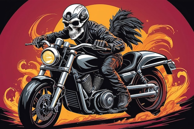 Vektorstil der Skull Rider-Illustration