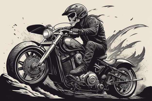 Vektorstil der Skull Rider-Illustration