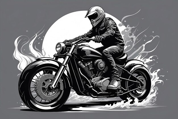 Vektorstil der Skull Rider-Illustration