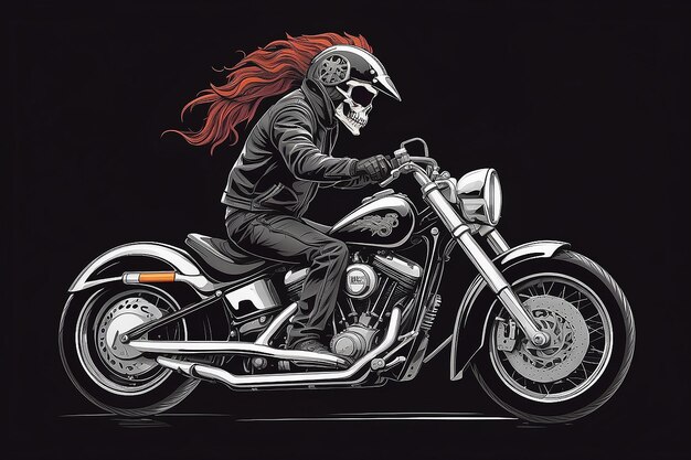 Foto vektorstil der skull rider-illustration