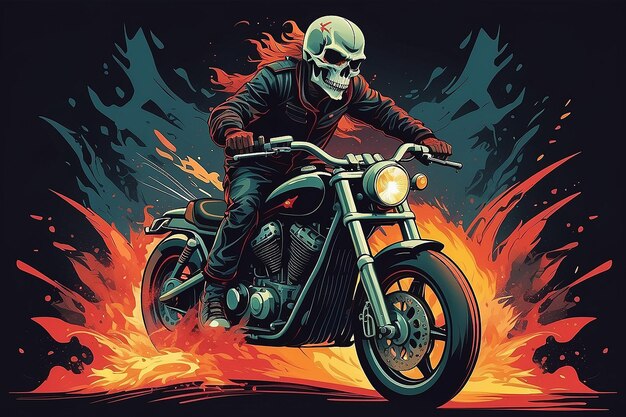 Vektorstil der Skull Rider-Illustration