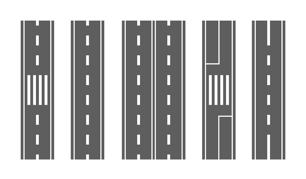 Vektorstraßenabschnitte in detaillierter Form für die Stadtplanung, Stadtkartenbildung und Verkehrssimulation