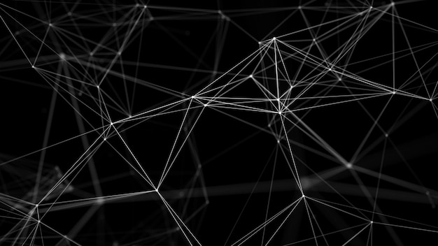 Vektortechnologie-Hintergrund Plexus-Effekt Abstrakter polygonaler Hintergrund mit verbindenden Punkten und Linien Verbindungstechnologie-Huntergrund
