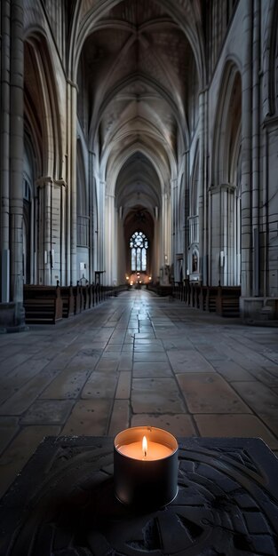 Foto vela acesa na catedral