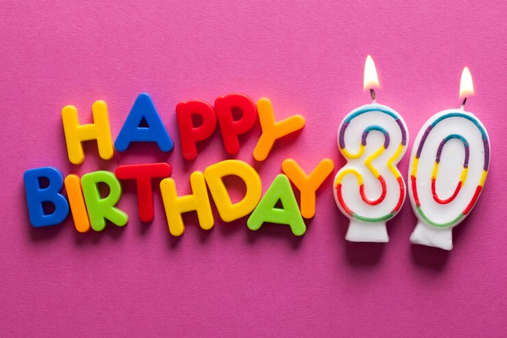 Foto vela número 30 feliz cumpleaños celebración