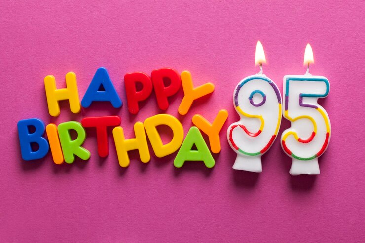 Foto vela número 95 feliz cumpleaños celebración