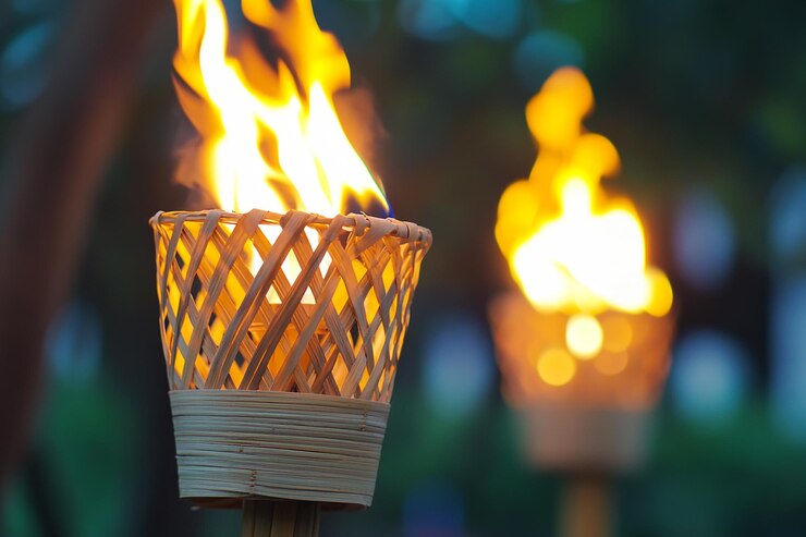 Foto una vela con la palabra fuego en ella