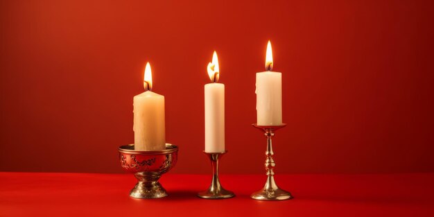 Vela roja para la luna de miel o el día de San Valentín