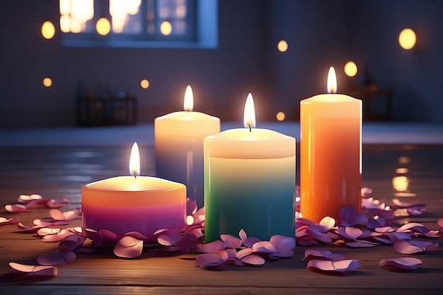 Velas acesas na flor