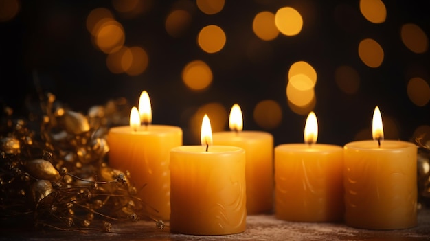 Velas acesas no advento velas de Natal acesas