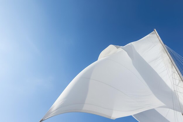 Foto las velas blancas de un barco contra un cielo despejado