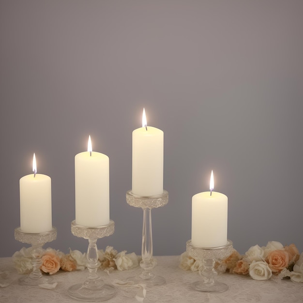 velas brancas fundo romântico foto de alta qualidade