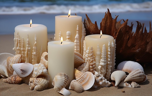 Velas Conchas Naturais