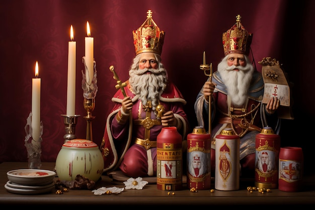Velas e castiçais com tema Sinterklaas