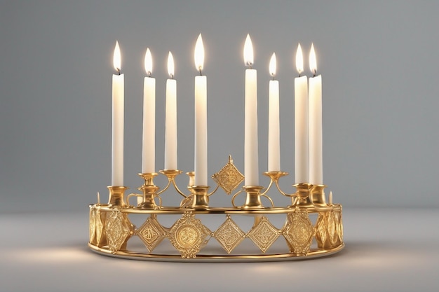 Las velas encendidas de Hanukkah