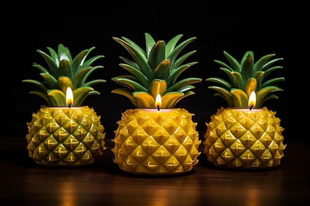 Velas en forma de piña o productos perfumados para el hogar