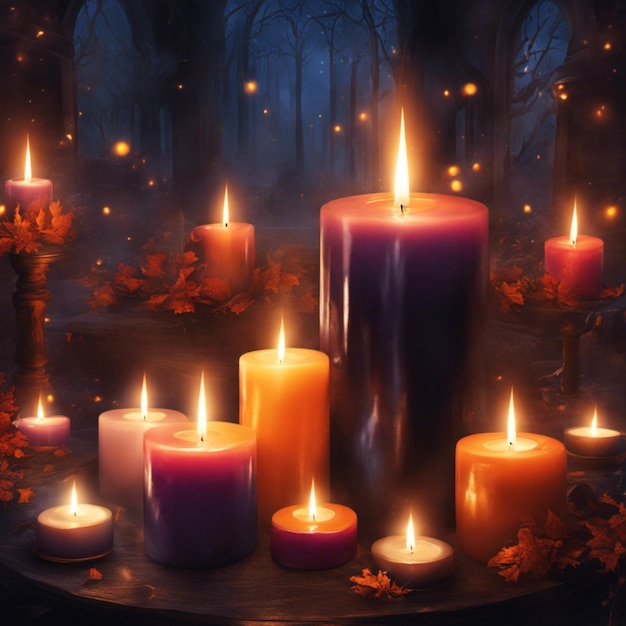 velas de Halloween generadas por la IA