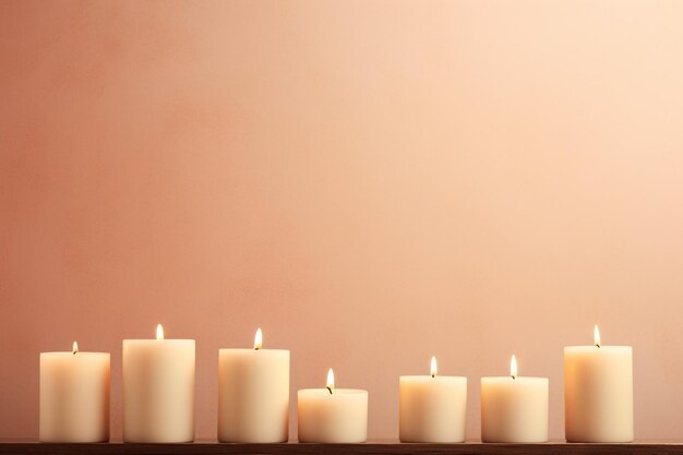 Foto velas con un lienzo en blanco