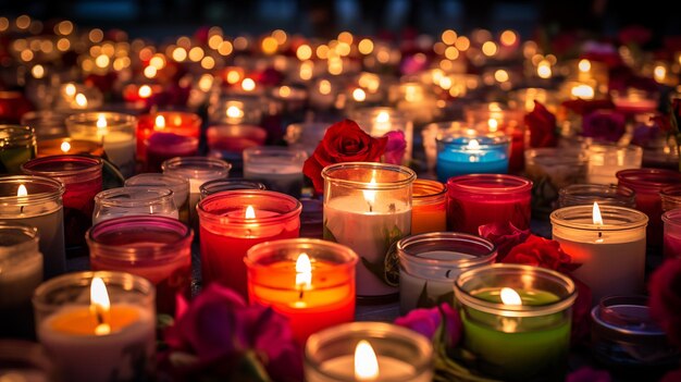 velas en memoria de las víctimas de la tragedia