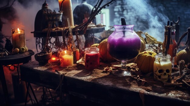 Foto velas en una mesa con una vela en el medio